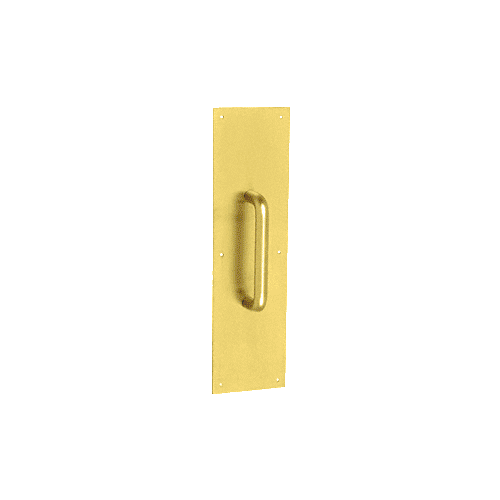 3/4" Diameter Polished Brass 6" Pull Handle with 4" x 16" Pull Plate