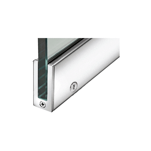 CRL SP64PS12SR Polished Stainless RH 2-1/2" Tall Slender Profile Door Rail With Lock 35-3/4" (908 mm) Standard Length