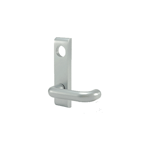Electric Outside Lever Trim for 2" Thick Doors with Round Style Lever Satin Aluminum Finish 24 Volt DC