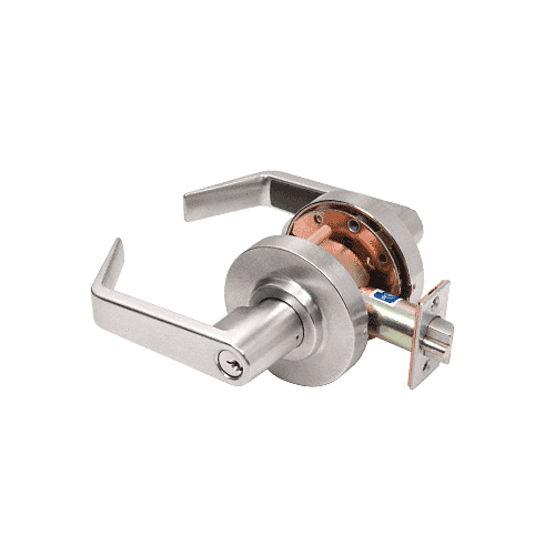 Brushed Nickel Heavy-Duty Grade 2 Lever Locksets Entrance - Schlage 6-Pin