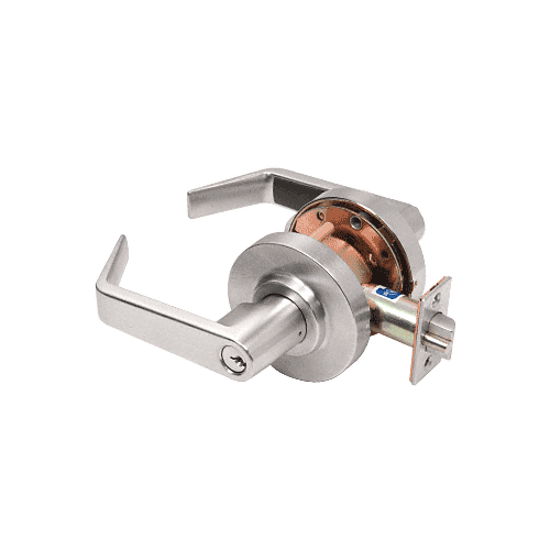 Brushed Nickel Heavy-Duty Grade 2 Lever Locksets Storeroom - Schlage 6-Pin