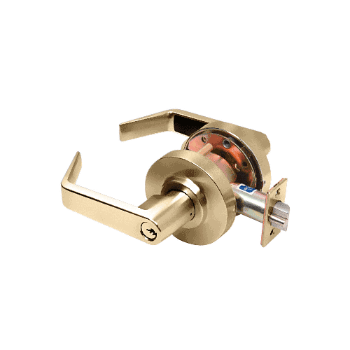 Polished Brass Heavy-Duty Grade 1 Lever Locksets Entrance 6-Pin