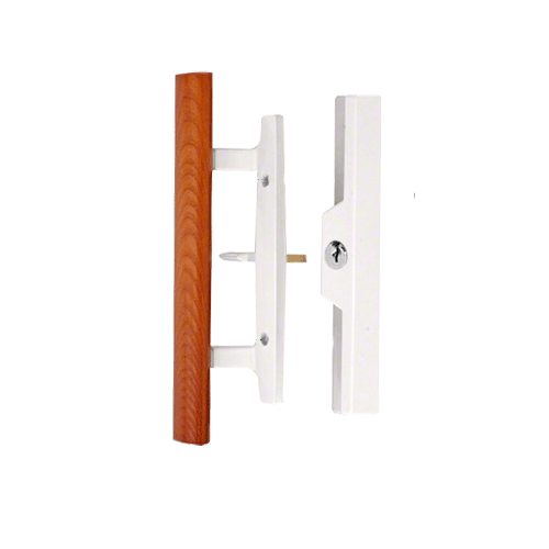CRL C1316 White Sliding Glass Door Handle - Keyed