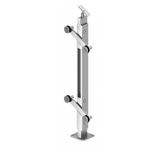 Polished Stainless 42" P4 Series 180 Degree Center Post Railing Kit