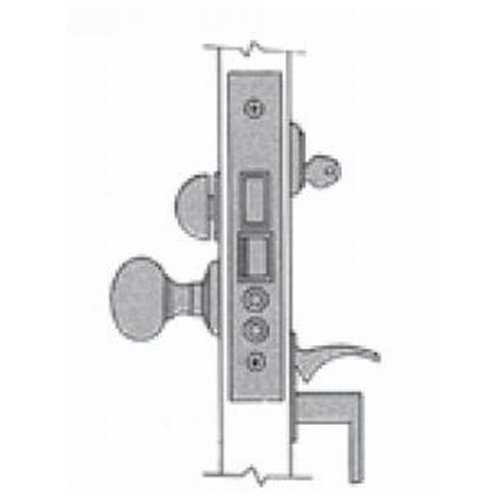 Left Hand Lever Strength Emergency Egress Entry Handleset by Lever 2-3/4" Backset Mortise Lock Body Unlacquered Brass Finish