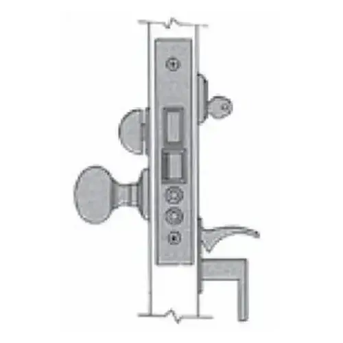 Left Hand Emergency Egress Entry Handleset by Knob 2-3/4" Backset Mortise Lock Body Unlacquered Brass Finish