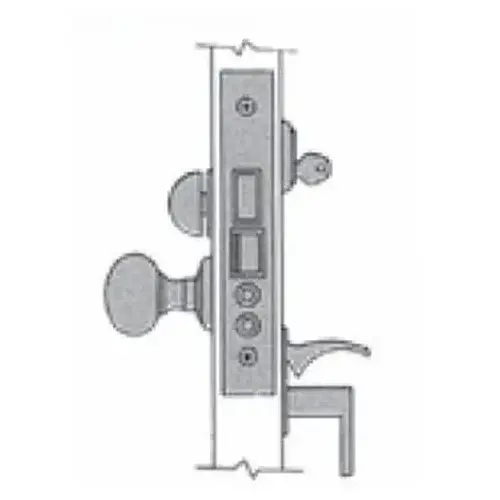 Left Hand Reverse Emergency Egress Entry Handleset By Knob 2-1/2" Backset Mortise Lock Body Lifetime Brass Finish