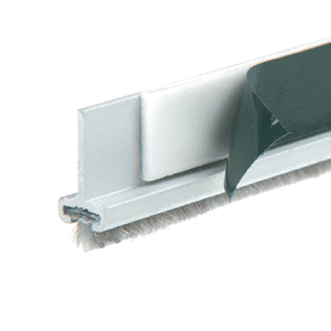 Satin Anodized Pile Weatherstrip for Single Door Rail - Set of 2