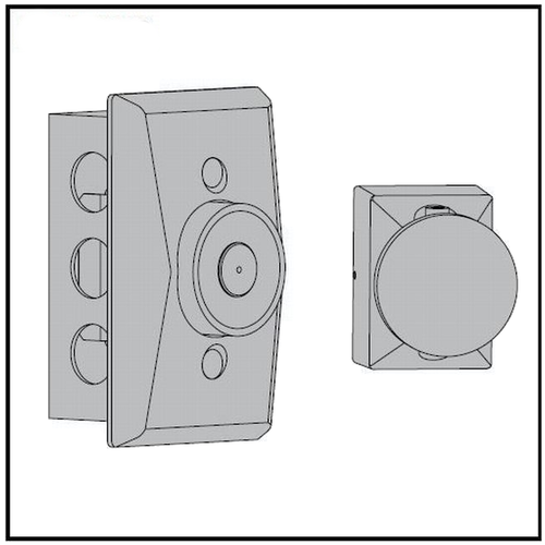 Standard Profile Recessed Wall Mount Hold Open Magnet Aluminum Finish