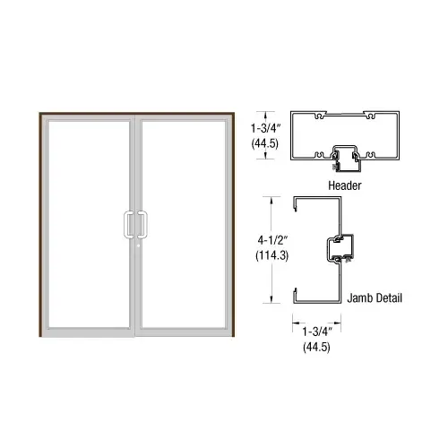 CRL-U.S. Aluminum 0Z4252272 Bronze Black Anodized 75-1/2" x 85-3/4" Series 450 Open Back Butt Hinge Up and Over Frame Complete (2F)