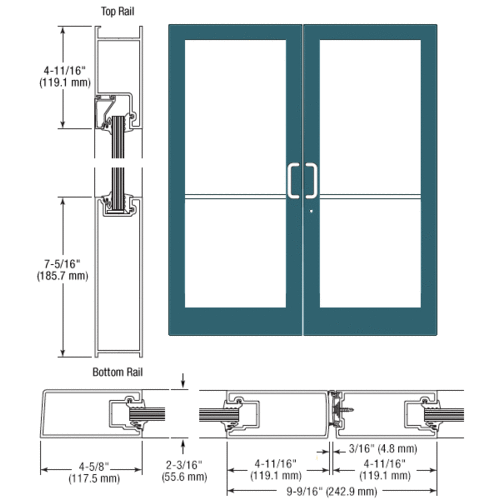 CRL-U.S. Aluminum SF42571 Custom KYNAR Paint IG500 Series Custom Pair ...