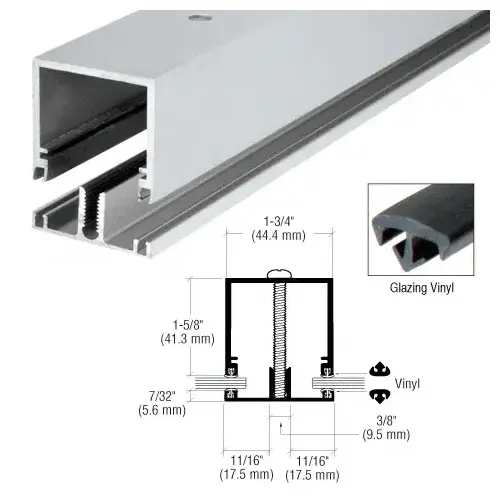 Clear Anodized Deep Division Bar with Vinyl - 24' Stock Length