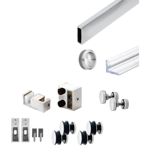 CRL SER78PS Polished Stainless Steel Deluxe 180 Degree Serenity Series Sliding System