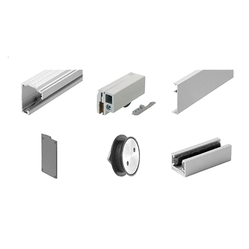 280 Series Brushed Stainless Anodized Single Sliding Door Glass Fixed Panel Mount Installation Kit for 5/16" to 3/8" (8 to 10 mm) Tempered Glass