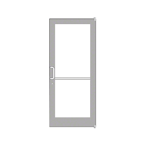 Clear Anodized 400 Series Medium Stile Active Leaf of Pair 3'0 x 7'0 Offset Hung with Pivots for Surf Mount Closer Complete Door Std. MS Lock & Bottom Rail