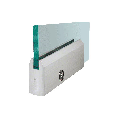 CRL DR4TBS58PL Brushed Stainless 5/8" Glass 4" Tapered Door Rail With Lock - 12" Patch