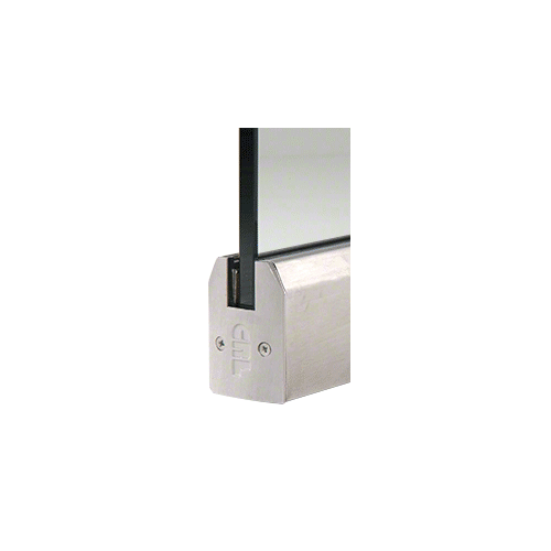 Brushed Stainless 3/8" Glass Low Profile Tapered Door Rail With Lock - 35-3/4" Length