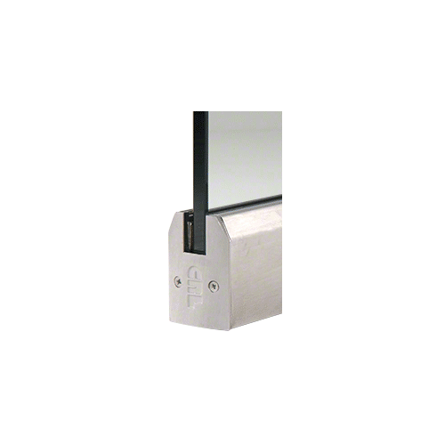 Brushed Stainless 1/2" Glass Low Profile Tapered Door Rail With Lock - 35-3/4" Length
