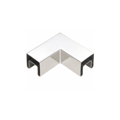 316 Polished Stainless Steel 90 Degree Horizontal Roll Formed Cap Rail Corners