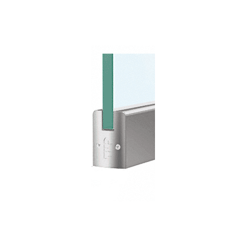 CRL DR2SSA38P Satin Anodized 3/8" Glass Low Profile Square Door Rail Without Lock - 8" Patch