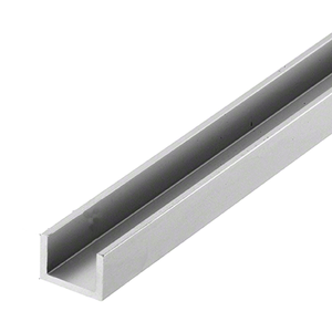 CRL CRL3979BSA Brushed Stainless Anodized Bottom Channel for Fixed Glass - 118" Stock Length