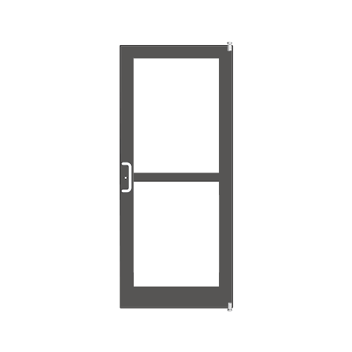 Black Anodized Custom Single Series 400 Medium Stile Offset Pivot Entrance Door For Panic and Surface Mount Door Closer