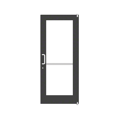 Black Anodized Custom Single Series 550 Wide Stile Offset Pivot Entrance Door for Surface Mount Door Closer