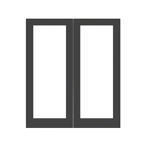 Black Anodized Custom Size Blank Pair 550 Wide Offset Stile Entrance Doors - No Prep