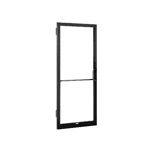 Black Anodized 250 Series Narrow Stile Inactive Leaf of Pair 3'0 x 7'0 Offset Hung with Butt Hinges for Surf Mount Closer Complete Door Std. MS Lock & Bottom Rail