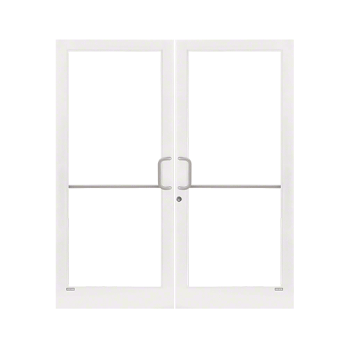 White KYNAR Paint Custom Pair 72" x 84" Series 400T Medium Stile Gear Hinge Entrance Door