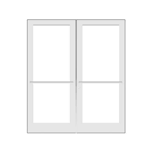 White KYNAR Paint Custom Pair Series 400 Medium Stile Center Pivot Entrance Doors for Overhead Concealed Door Closers