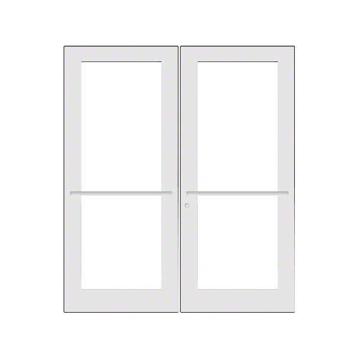 White KYNAR Paint Custom Pair Series 550 Wide Stile Center Pivot Entrance Door for Overhead Concealed Door Closers