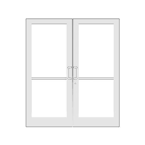 White KYNAR Paint IG500 Series Custom Pair StormFront Butt Hinged Entrance Doors for Surface Mount Door Closers