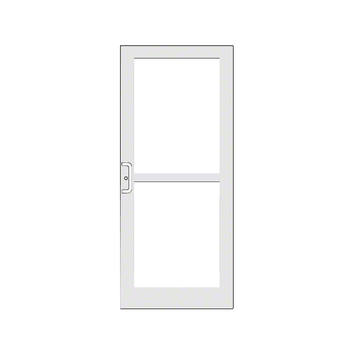 White KYNAR Paint Custom Single Series 400 Medium Stile Center Pivot Entrance Door For Panic and Overhead Concealed Door Closer