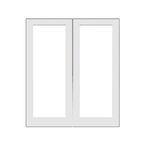 White KYNAR Paint Custom Size Blank Pair 550 Wide Center Stile Entrance Doors - No Prep