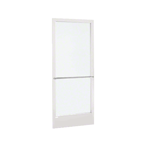 White KYNAR Paint 250 Series Narrow Stile Inactive Leaf of Pair 3'0 x 7'0 Center Hung for OHCC w/Standard Push Bars Complete Door/Std. MS Lock, 7-1/2" Std. Bottom Rail