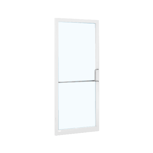 White KYNAR Paint 250 Series Narrow Stile Inactive Leaf of Pair 3'0 x 7'0 Offset Hung with Geared Hinged Complete Door Std. MS Lock & Bottom Rail