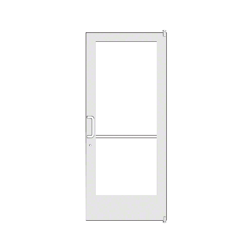 White KYNAR Paint 400 Series Medium Stile Active Leaf of Pair 3'0 x 7'0 Offset Hung with Pivots for Surf Mount Closer Complete Door Std. Lock and 9-1/2" Bottom Rail