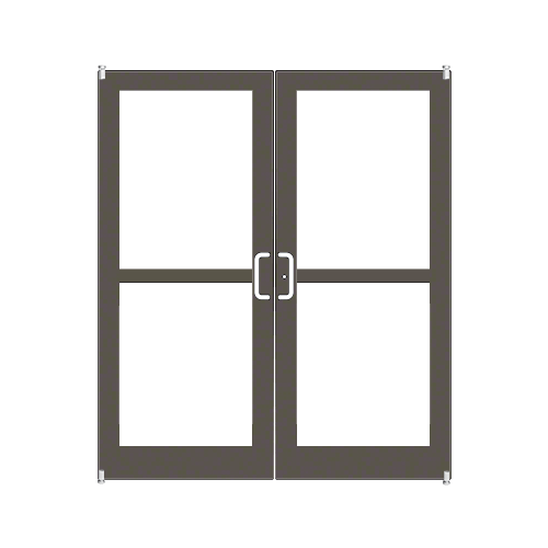 Class I Bronze Black Anodized Custom Pair Series 400 Medium Stile Offset Pivot Entrance Doors For Panics for Surface Mount Door Closers