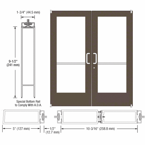 CRL-U.S. Aluminum DC52222 Bronze Black Anodized Custom Pair Series 550 ...