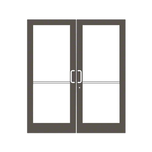 Bronze Black Anodized Custom Pair Series 400 Medium Stile Geared Hinge Entrance Doors for Surface Mount Door Closers