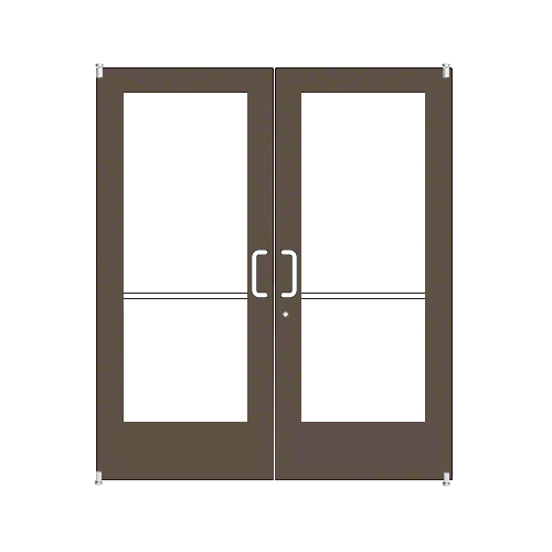 Bronze Black Anodized Custom Pair Series 550 Wide Stile Offset Pivot Entrance Doors for Surface Mount Door Closers