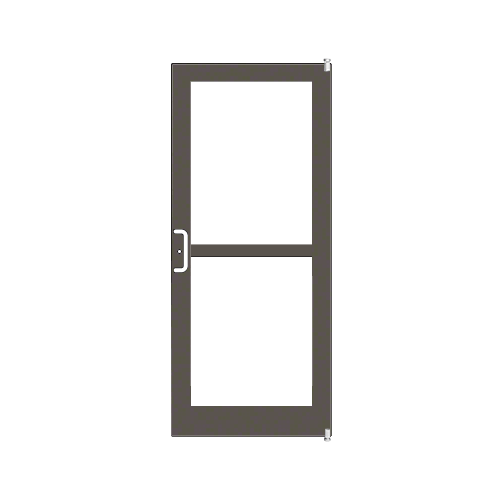 Class I Bronze Black Anodized Custom Single Series 400 Medium Stile Offset Pivot Entrance Door For Panic and Surface Mount Door Closer