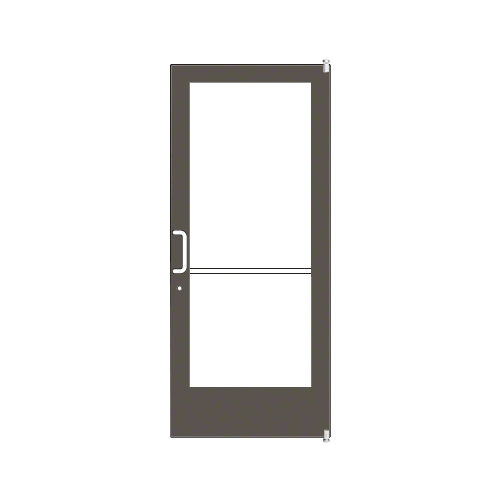 Bronze Black Anodized 400 Series Medium Stile (RHR) HRSO Single 3'0 x 7'0 Offset Hung with Pivots for Surf Mount Closer Complete Door Std. Lock and 9-1/2" Bottom Rail
