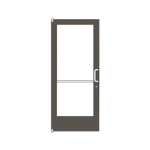 Bronze Black Anodized 400 Series Medium Stile (LHR) HLSO Single 3'0 x 7'0 Offset Hung with Pivots for Surf Mount Closer Complete Door Std. Lock and 9-1/2" Bottom Rail
