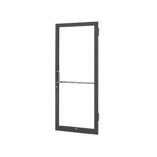 Bronze Black Anodized 250 Series Narrow Stile Active Leaf of Pair 3'0 x 7'0 Offset Hung with Butt Hinges for Surf Mount Closer Complete Door Std. MS Lock & Bottom Rail