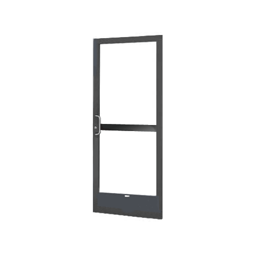 Bronze Black Anodized 250 Series Narrow Stile (RHR) HRSO Single 3'0 x 7'0 Center Hung for OHCC with Standard Push Bars Complete Panic Door with Std. Panic & 9-1/2" Bottom Rail