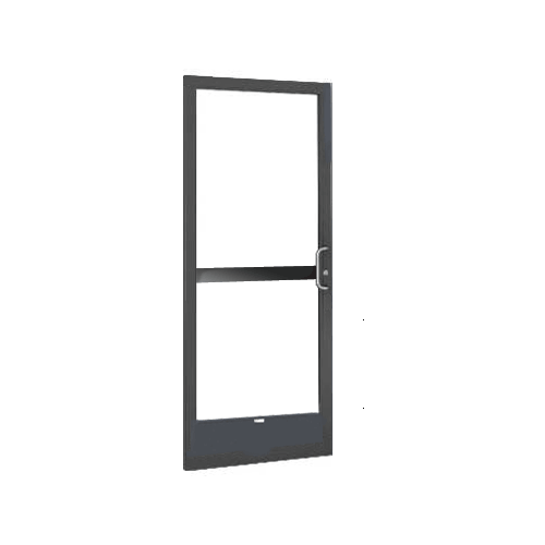 Bronze Black Anodized 250 Series Narrow Stile (LHR) HLSO Single 3'0 x 7'0 Center Hung for OHCC w/Standard Push Bars Complete Panic Door with Std. Panic & 9-1/2" Bottom Rail