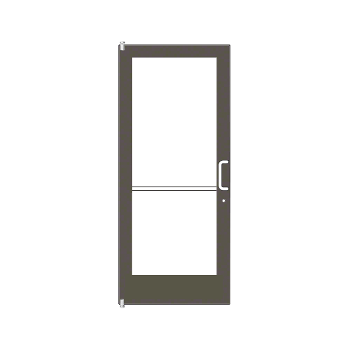 Class I Bronze Black Anodized 400 Series Medium Stile (LHR) HLSO Single 3'0 x 7'0 Offset Hung with Pivots for Surf Mount Closer Complete Door/Std. MS Lock, 7-1/2" Std. Bottom Rail