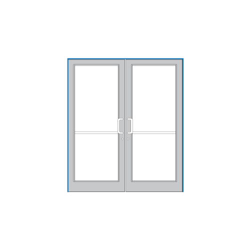 Clear Anodized Class 1 76" x 86" Series DF800 Tubular Butt Hinge Up and Over Frame Complete (2F)